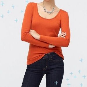 NWT J. Crew Factory orange long sleeve top size XL